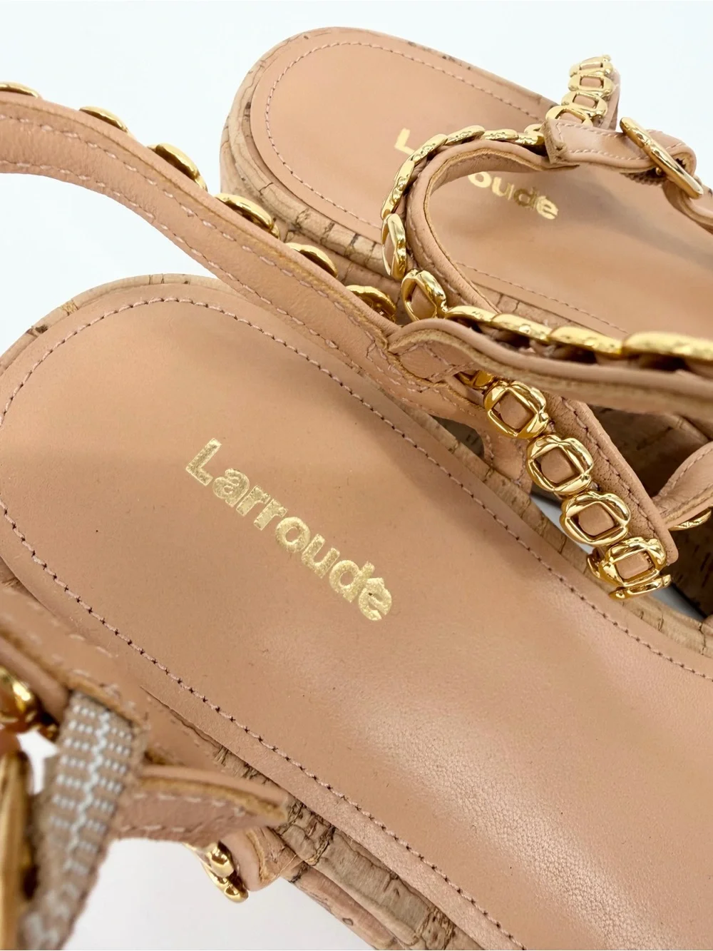 Larroudé Gio Milanina Flatform Sandal Cork
